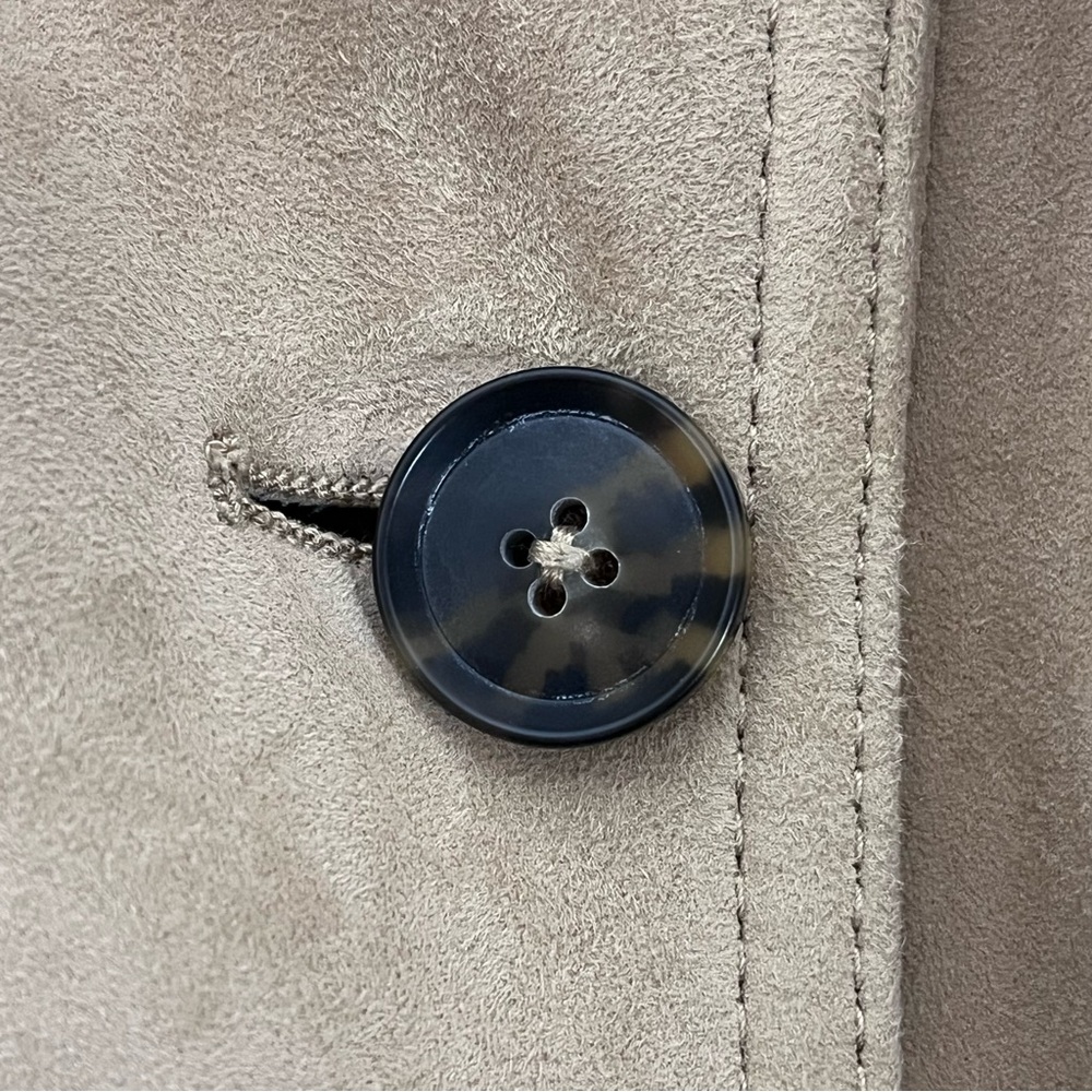 Banana Republic Classic Double Breasted Tan Suede Trench Coat Size XXL - Picture 14 of 15